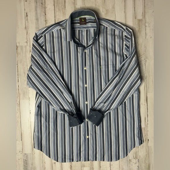 Tailorbyrd Other - Tailorbyrd Mens Dress Shirt XL Flip Cuff Long Sleeve Black/white Button Up